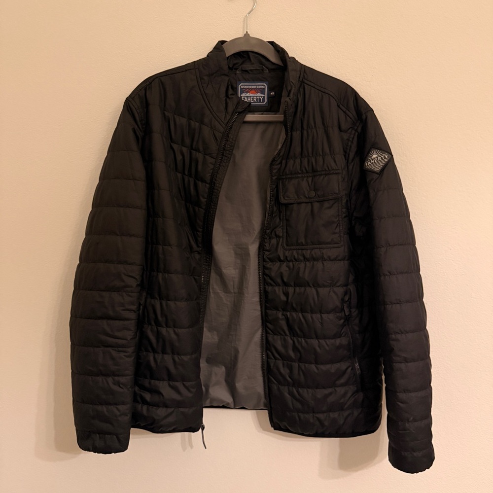 Faherty Black Puffer Jacket